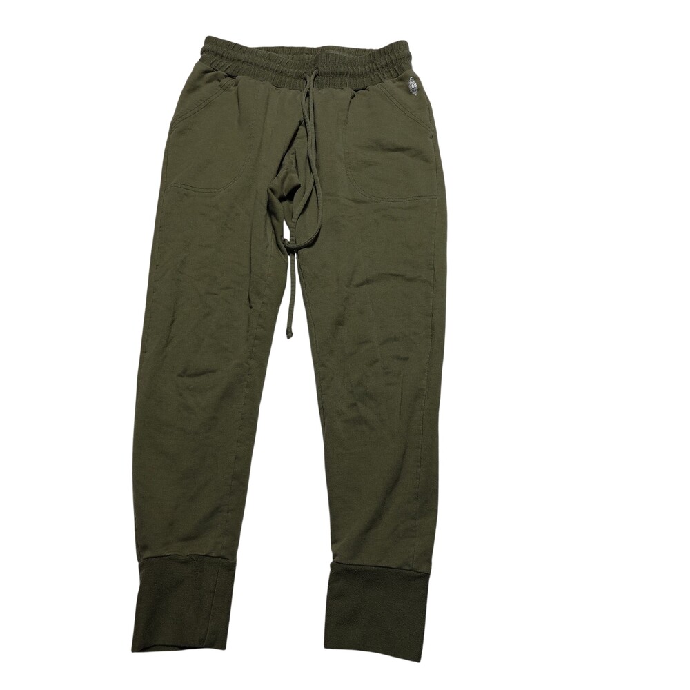 FP Movement Jogger Pants Womens Medium Green Fleece Elastic Waist Pockets